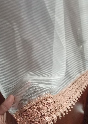 Beyaz Bohem Tarzı Tül Perde 95 eni 160 boyu düz dikili - Görsel 2