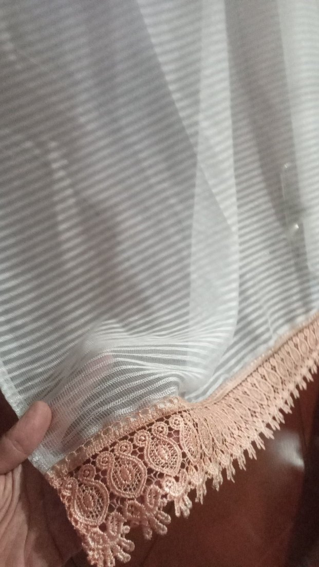 Beyaz Bohem Tarzı Tül Perde 95 eni 160 boyu düz dikili - Görsel 2