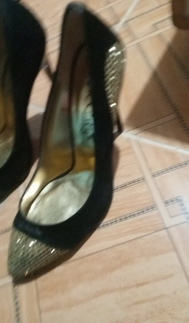 Siyah Yılan Desenli Parlak Stiletto - Görsel 2