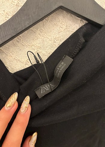 Zara siyah fırfırlı elbise - Görsel 5