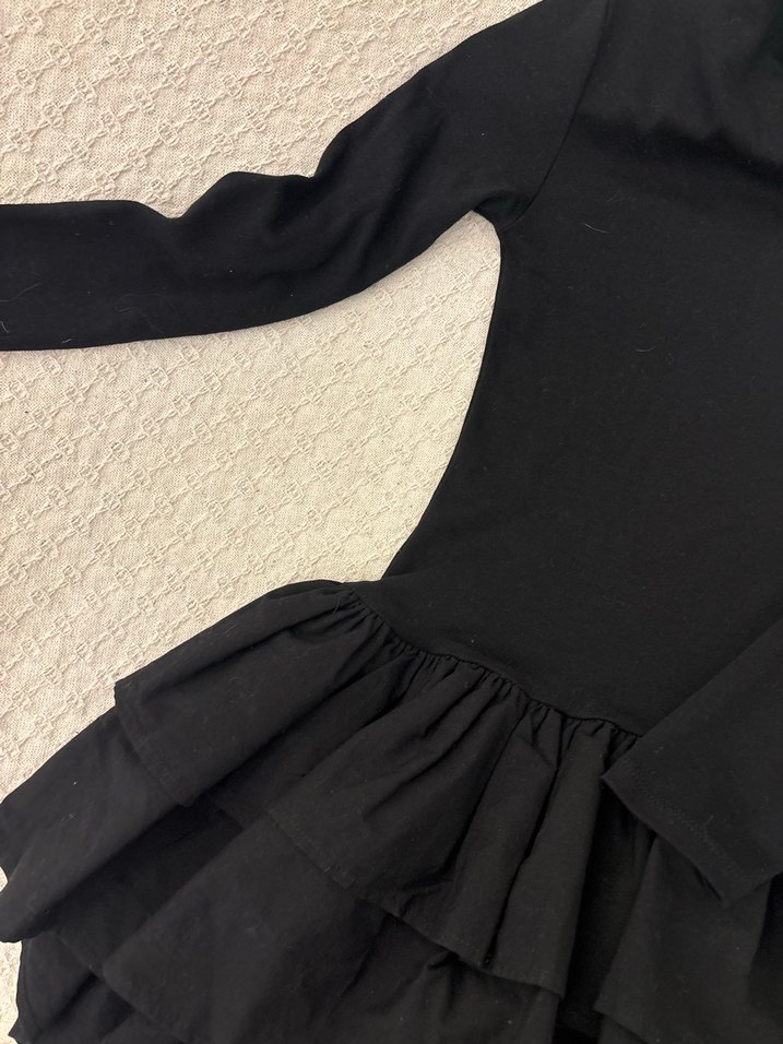 Zara siyah fırfırlı elbise - Görsel 2