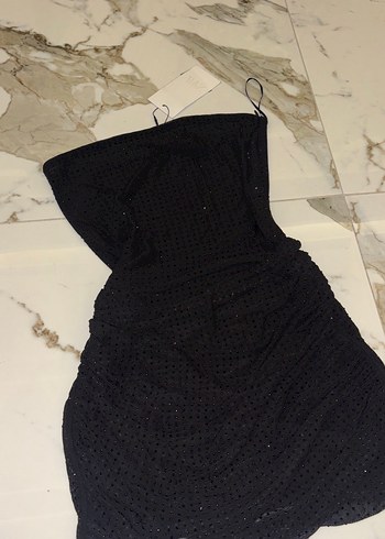 Zara Siyah Kadın Taşlı Elbise - Görsel 3