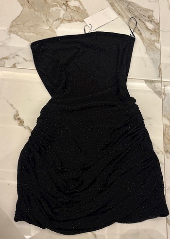 Zara Siyah Kadın Taşlı Elbise - Görsel 2