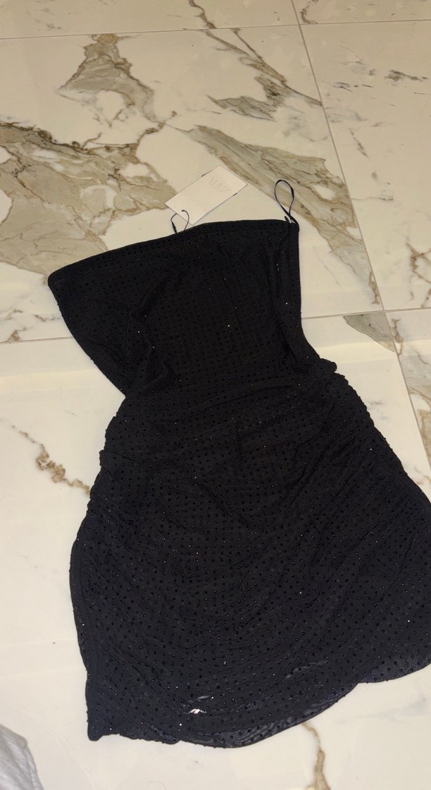 Zara Siyah Kadın Taşlı Elbise - Görsel 3