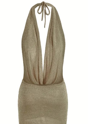 Altın Mini Elbise - Görsel 4