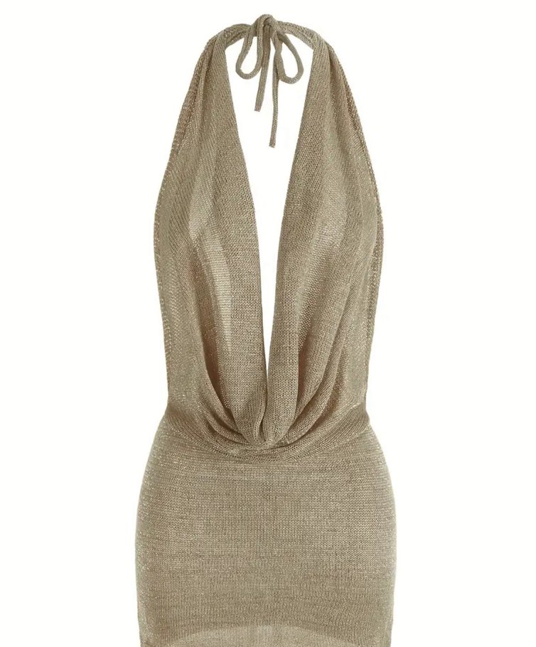 Altın Mini Elbise - Görsel 3