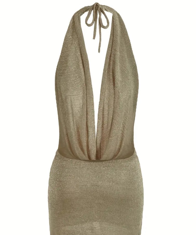 Altın Mini Elbise - Görsel 4