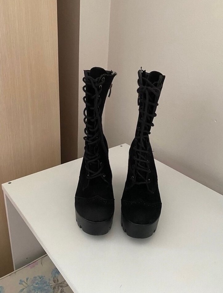 SİYAH SÜET ÇİZME - Görsel 4