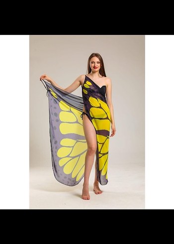 Sarı Baskılı Uzun Pareo - Görsel 2