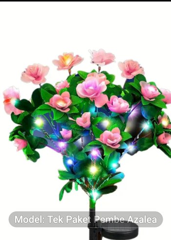 Pembe Azalea Işıklı Dekoratif Çiçek