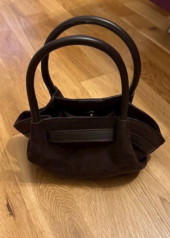 Klasik Kahverengi Süet Kadın Çanta - Görsel 2