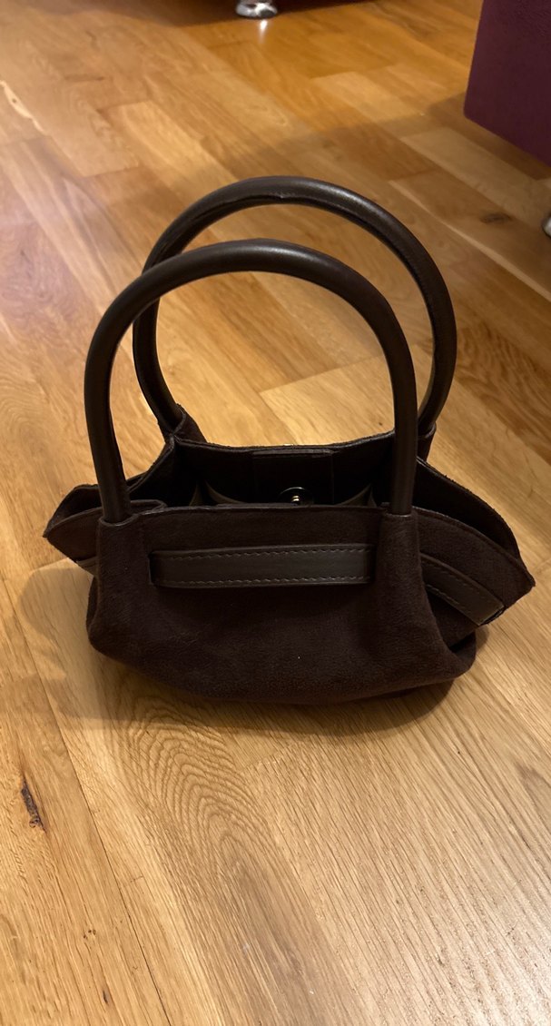 Klasik Kahverengi Süet Kadın Çanta - Görsel 2