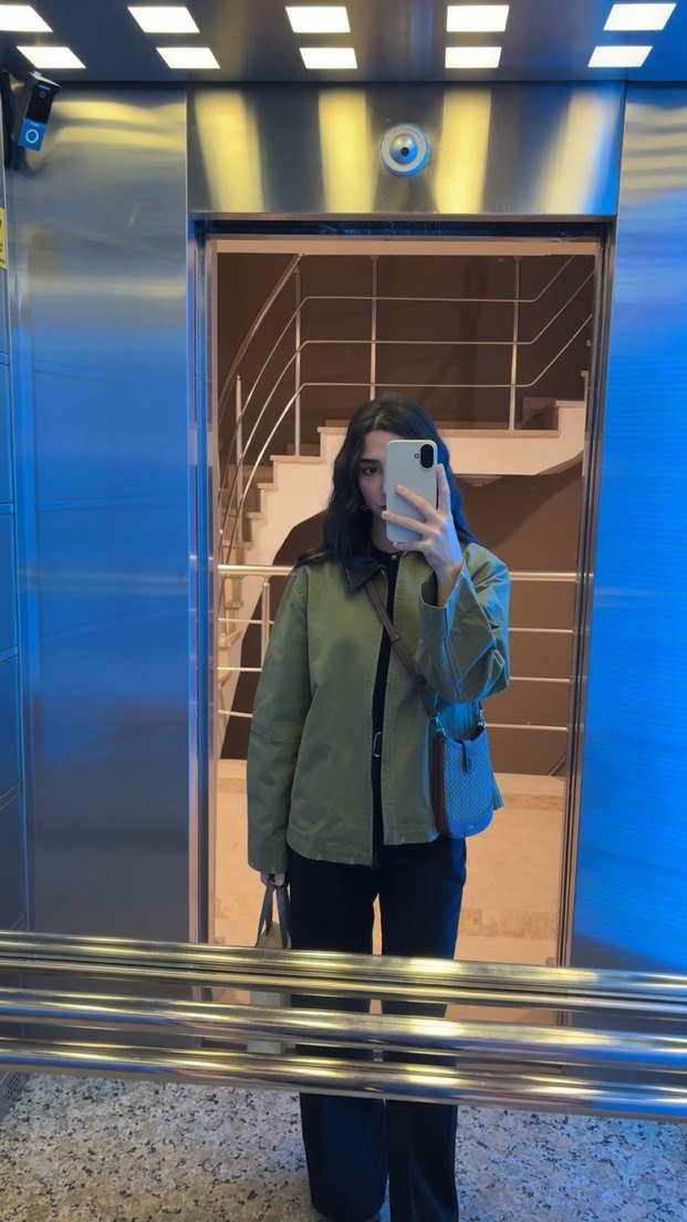 Düğmeli Haki Kadın Ceket - Görsel 2