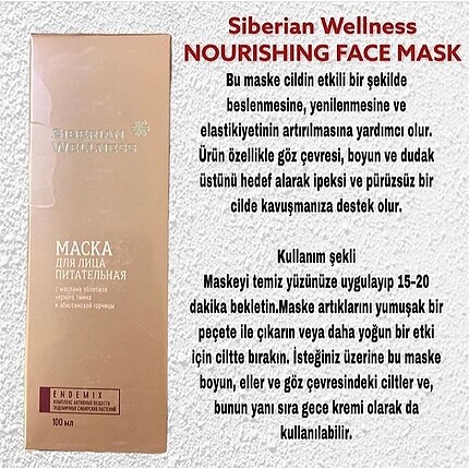 Siberian Wellness nem maskesi