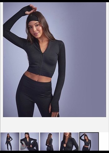 Siyah V Yakalı Fermuarlı Fit Sweatshirt - Görsel 3