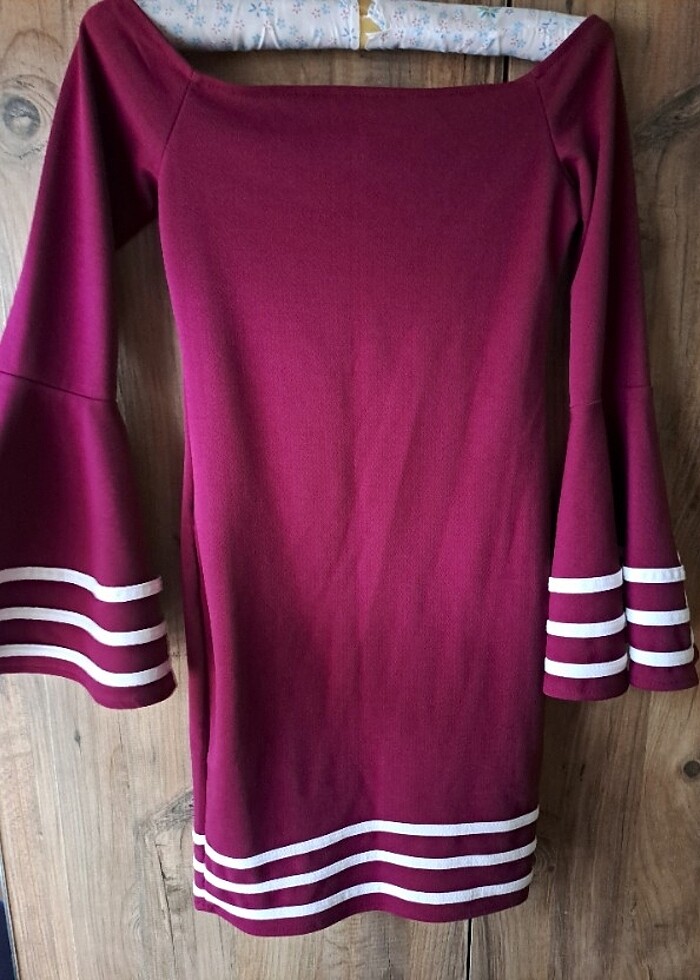 Madonna yaka kolları salaş elbise - Görsel 2