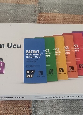 12 adet 120'li 0.7 kalem ucu 