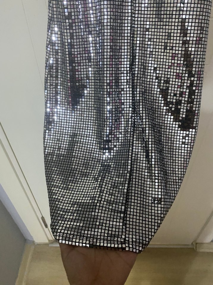 Parlak Payetli Kadın Abiye Elbise - Görsel 5