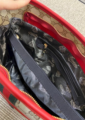 Kırmızı Gucci Baskılı Kadın Çanta - Görsel 4