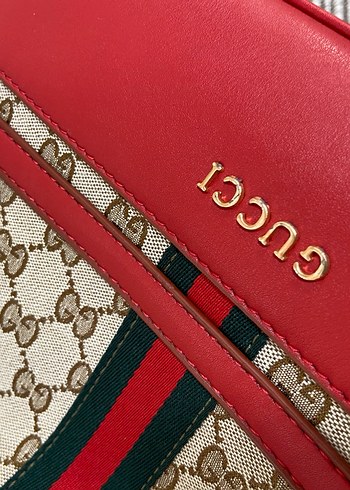 Kırmızı Gucci Baskılı Kadın Çanta - Görsel 2