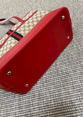Kırmızı Gucci Baskılı Kadın Çanta - Görsel 3