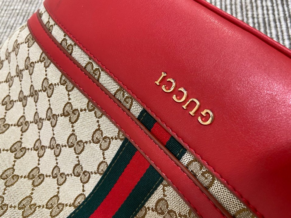 Kırmızı Gucci Baskılı Kadın Çanta - Görsel 2