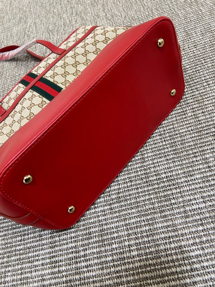 Kırmızı Gucci Baskılı Kadın Çanta - Görsel 3