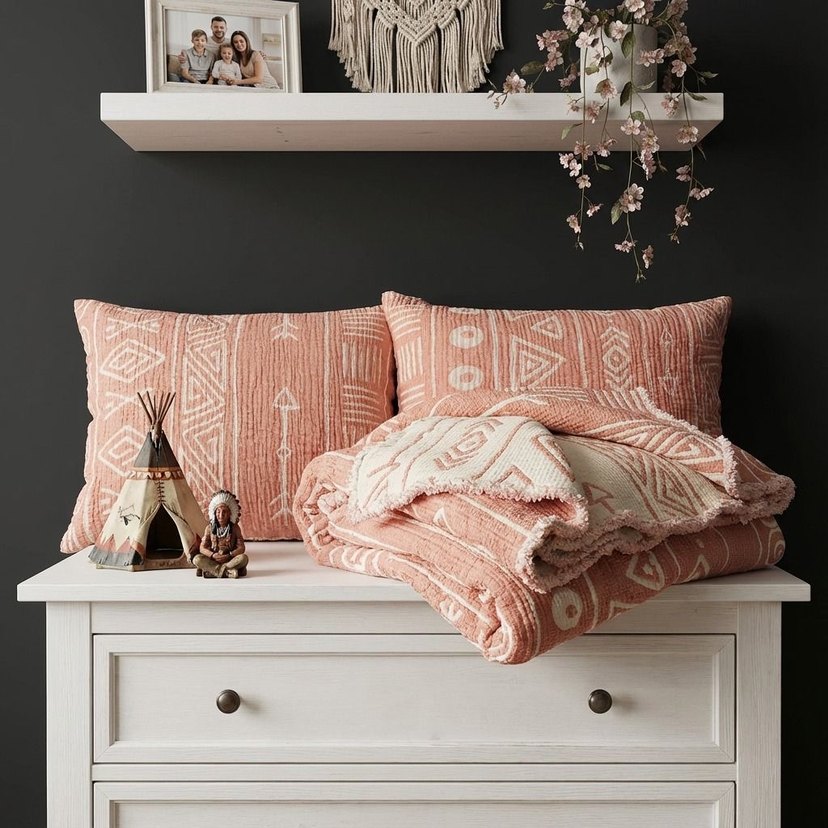 Etnik Desenli Müslim Yatak Örtüsü Takımı - Görsel 3