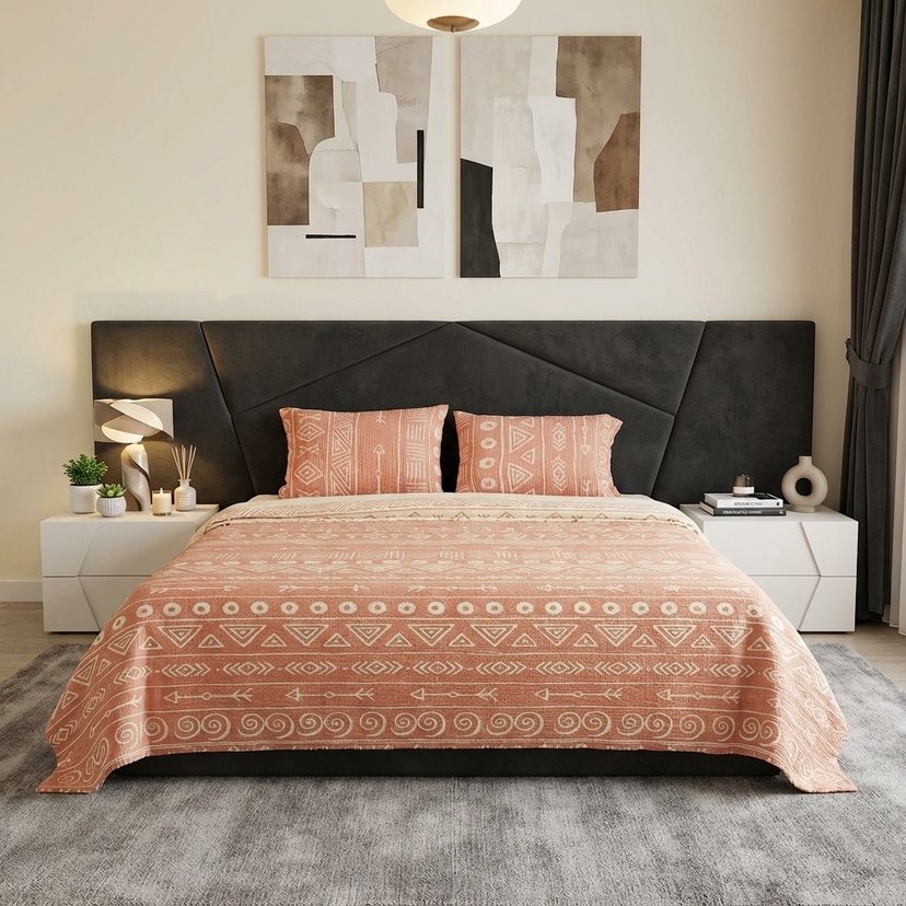 Etnik Desenli Müslim Yatak Örtüsü Takımı - Görsel 2