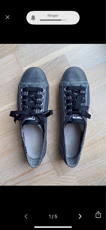 Gümüş Işıltılı Siyah Bağcıklı Keds