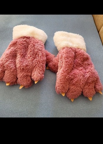 Peluş Pati Kadın Eldiven - Görsel 3