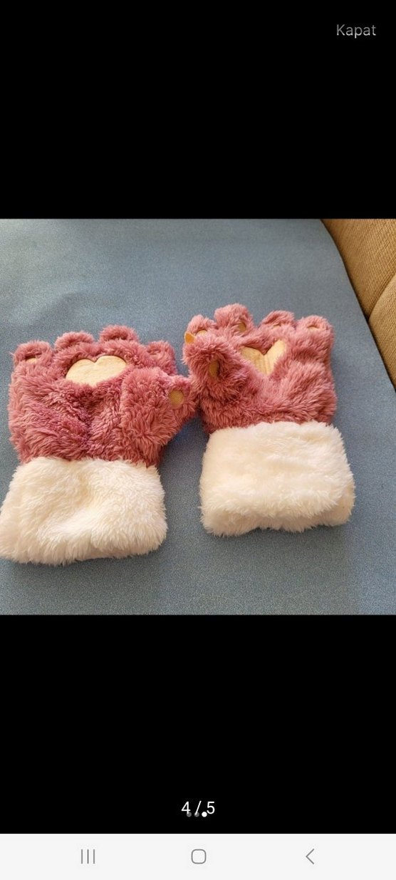 Peluş Pati Kadın Eldiven - Görsel 2