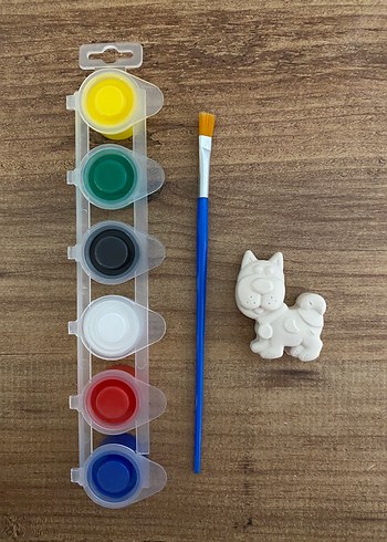 6 Renkli Boya Seti Fırça ve Silgi