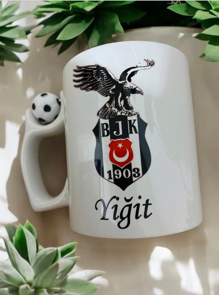 Beşiktaş Temalı Beyaz Kupa Bardak - Görsel 2