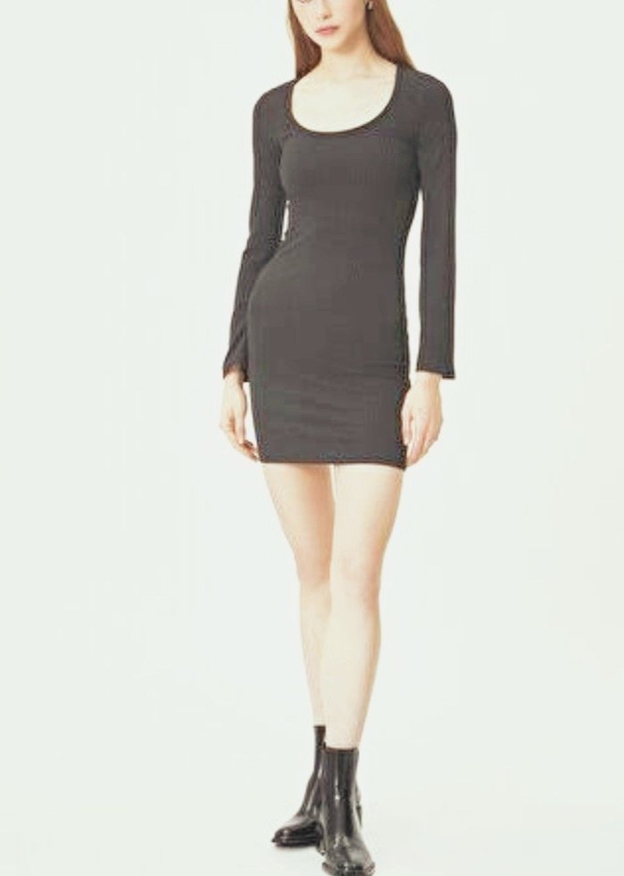 Kahverengi Uzun Kollu  Elbise - Görsel 3