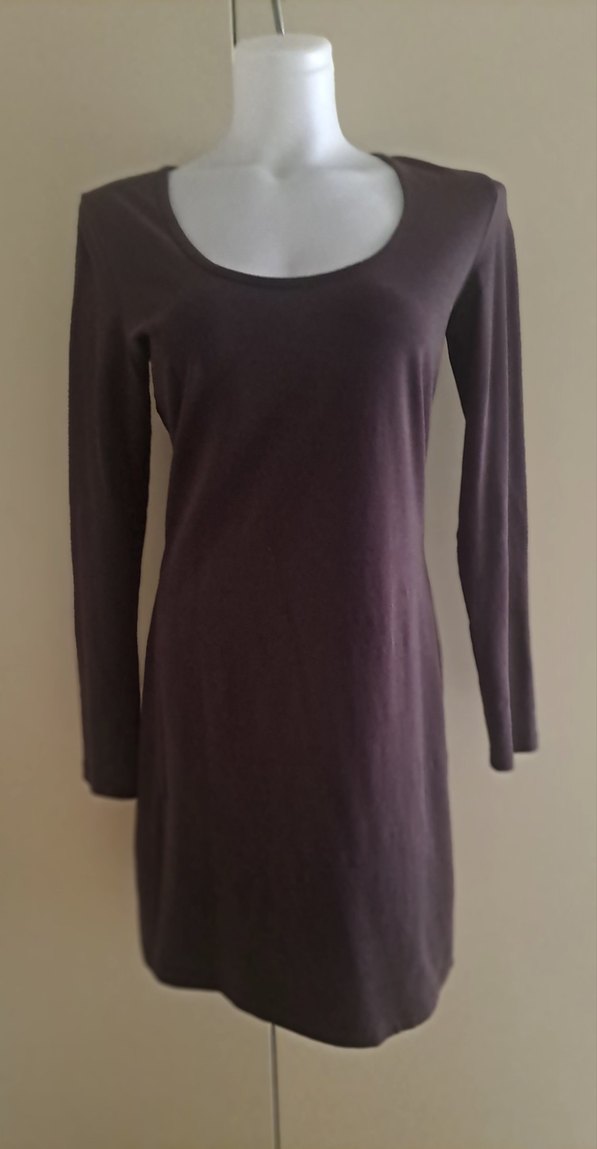 Kahverengi Uzun Kollu  Elbise - Görsel 5