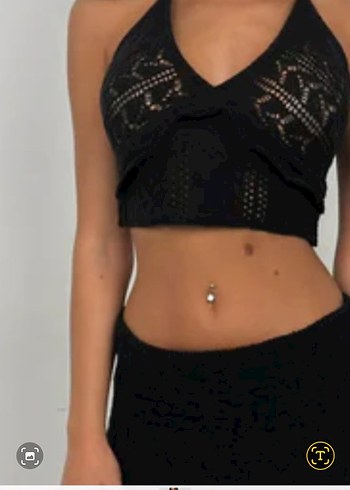 Keten ve Örgü Detaylı Büstiyer - Görsel 4