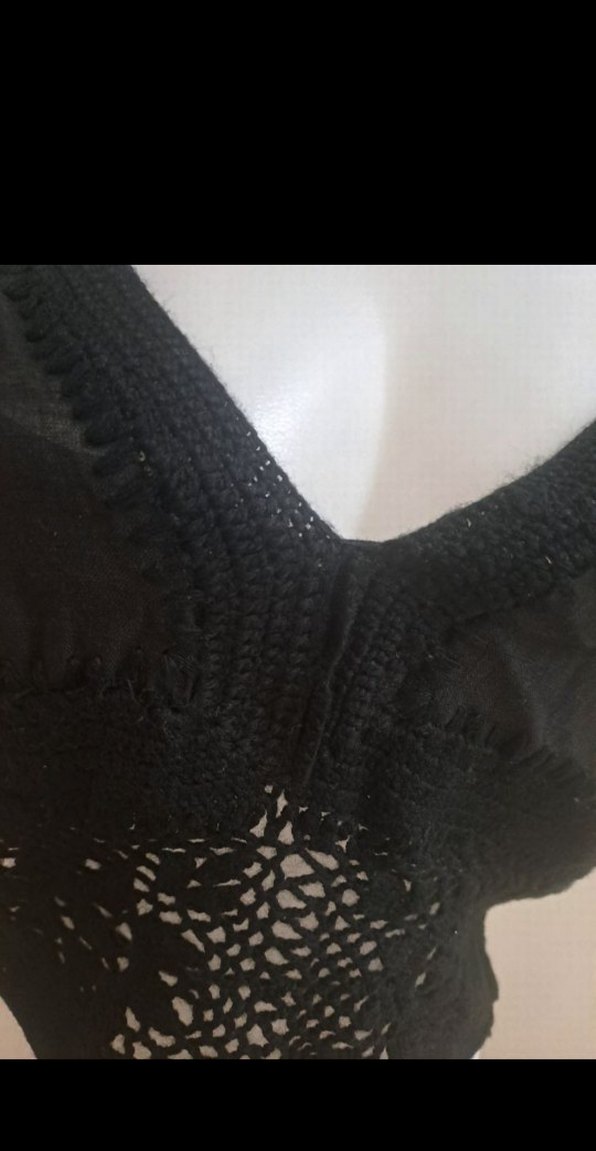 Keten ve Örgü Detaylı Büstiyer - Görsel 3