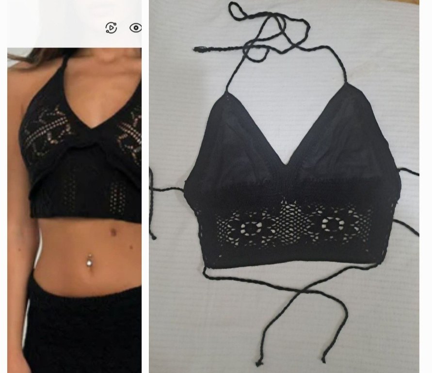 Keten ve Örgü Detaylı Büstiyer - Görsel 2