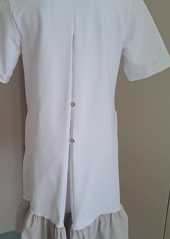 Beyaz Fırfırlı Elbise - Görsel 7