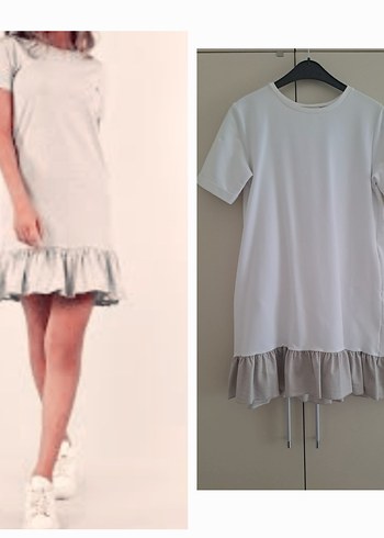 Beyaz Fırfırlı Elbise - Görsel 3