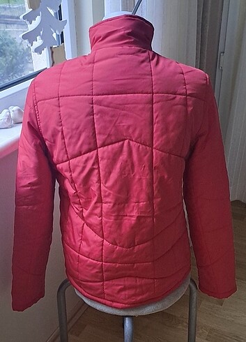 kırmızı dik yaka mont - Görsel 3