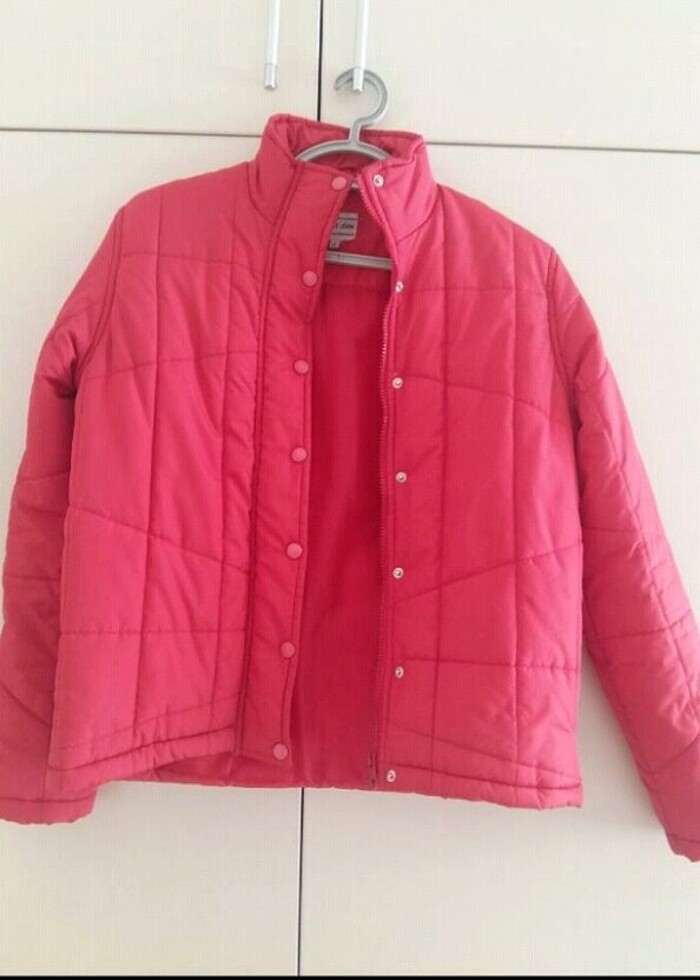 kırmızı dik yaka mont - Görsel 4