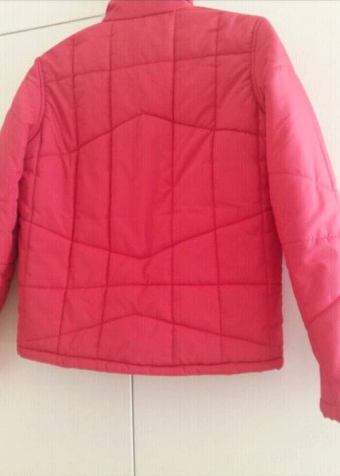 kırmızı dik yaka mont - Görsel 5