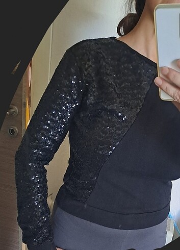 Zara payetli sweatshirt 