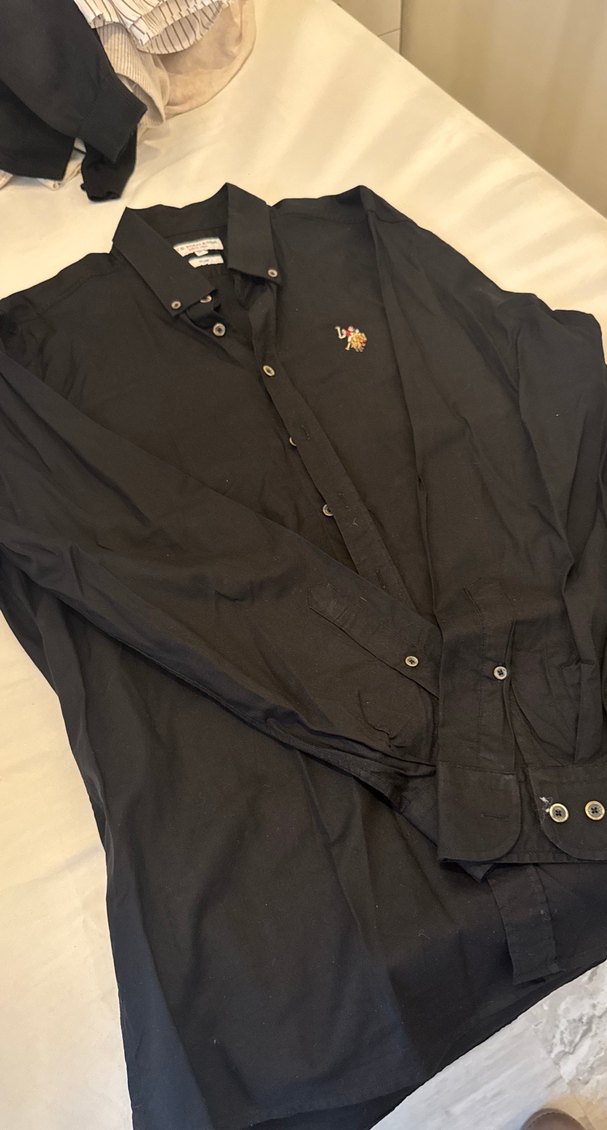 U.S. Polo Assn. Siyah Erkek Gömlek - Görsel 2