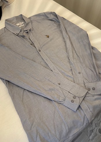 Gri Keten Gömlek - Görsel 2