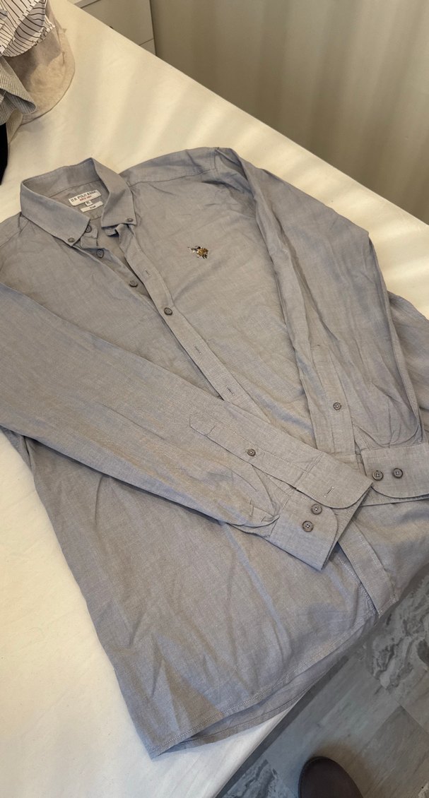 Gri Keten Gömlek - Görsel 2