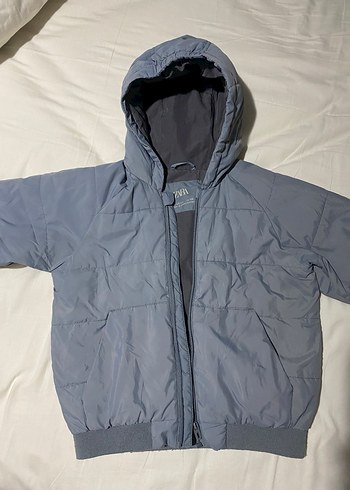 Zara Kapüşonlu Gri Erkek Çocuk Mont