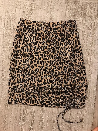 Leopar desenli etek